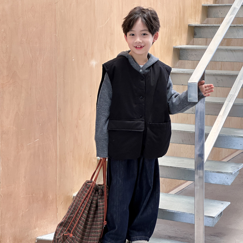 Laste vest, Korea stiil, puuvillane välimine, nuppudega sulgemine, 8+ aastat