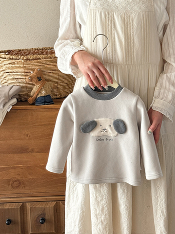 Hosszú Ujjú Póló, Karikatúra Mintával, Koreai Stílus, 93% Poliészter, Tél