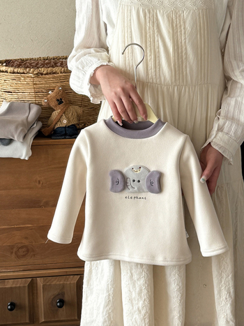 Hosszú Ujjú Póló, Karikatúra Mintával, Koreai Stílus, 93% Poliészter, Tél