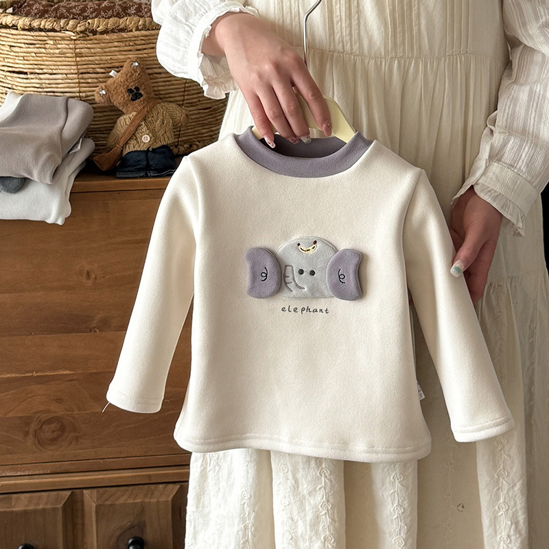 Hosszú Ujjú Póló, Karikatúra Mintával, Koreai Stílus, 93% Poliészter, Tél