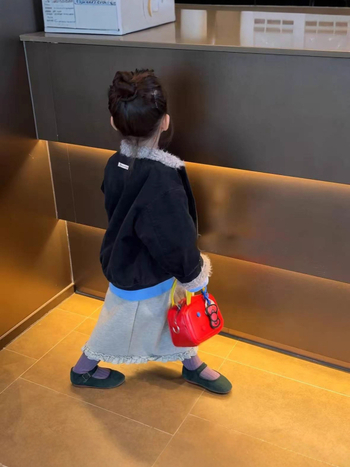 Vaikų žieminis medvilninis paltas su dirbtinės kailio apykakle, Korejos stiliaus, apvalus kaklo iškirpimas, užtrauktukas