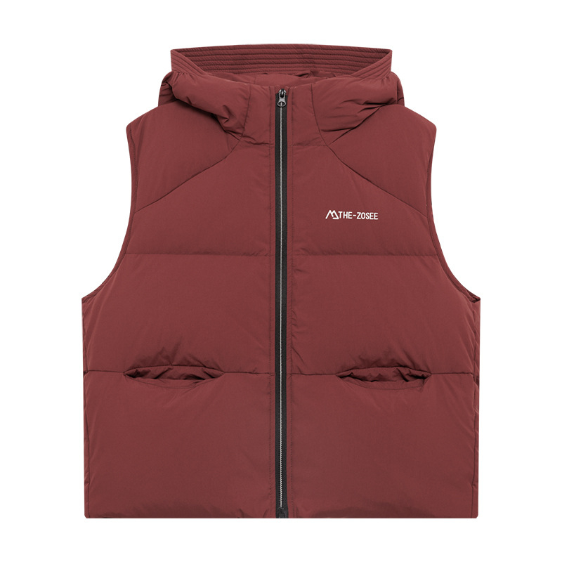 Gyerekeknek kapucnis tollas mellény, koreai stílus, poliészter külső, téli viselet