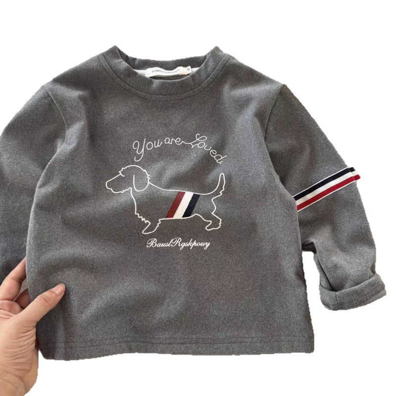 Laste fleecevoodriga termiline T-särk, pikkade varrukatega, ümmarguse kaelusega, sügis-talviseks hooajaks, Saksa fleece 90%