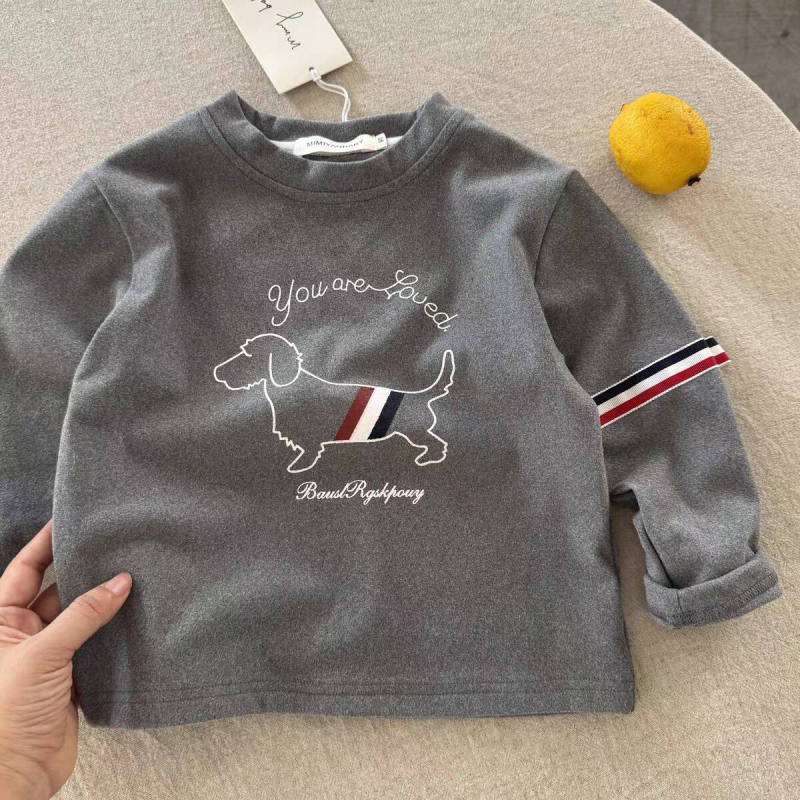 Laste fleecevoodriga termiline T-särk, pikkade varrukatega, ümmarguse kaelusega, sügis-talviseks hooajaks, Saksa fleece 90%