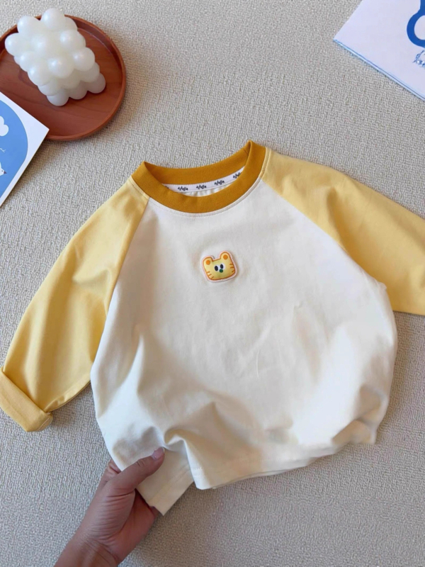 Dječje T-shirt s raglan rukavima, pamuk 98%, okrugli izrez, 3/4 rukav, upija vlagu