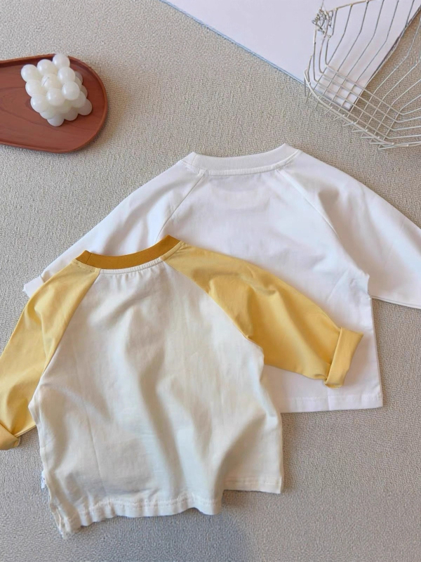 Dječje T-shirt s raglan rukavima, pamuk 98%, okrugli izrez, 3/4 rukav, upija vlagu