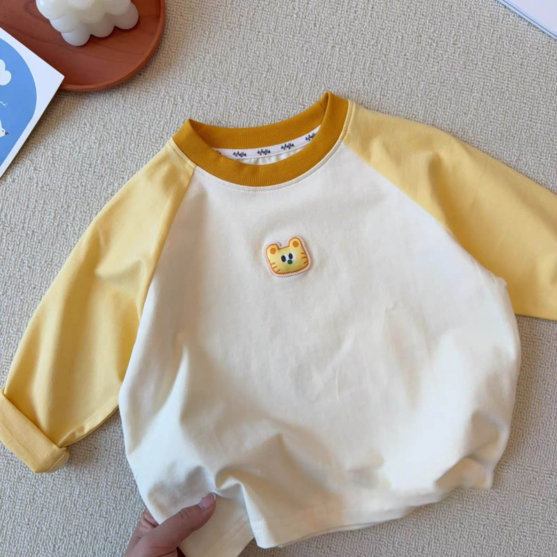 Dječje T-shirt s raglan rukavima, pamuk 98%, okrugli izrez, 3/4 rukav, upija vlagu