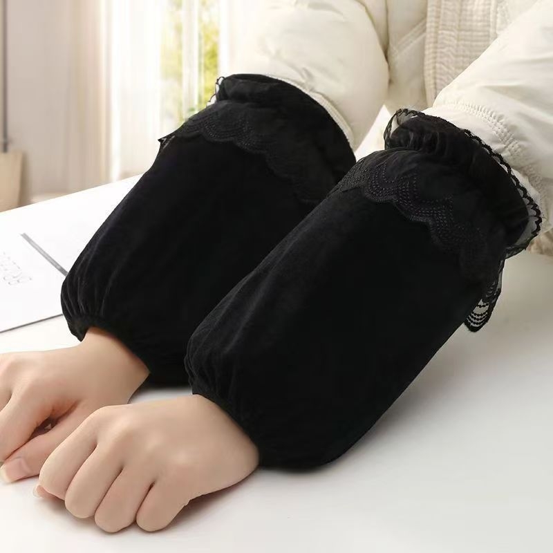 Manșete din dantelă pentru femei, scurte, iarnă, rezistente la murdărire, pentru birou