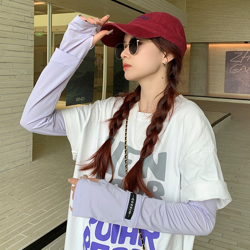 Suvised UV-kaitsekäevarrukad - kerge välitingi rattasõiduks Ice Silk materjal, polüester 71–80%, stiil Fashion Commuter