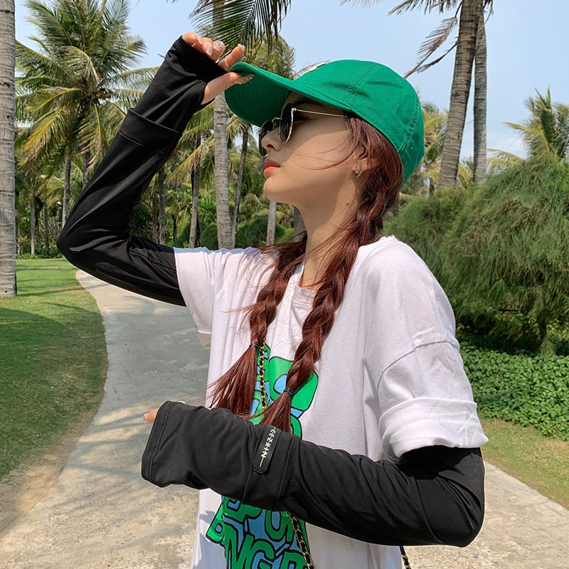 Suvised UV-kaitsekäevarrukad - kerge välitingi rattasõiduks Ice Silk materjal, polüester 71–80%, stiil Fashion Commuter