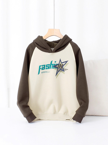 Koreai stílusú gyerek kapucnis pulóver Velvet Fleece anyaggal, hosszú ujjú, téli modell