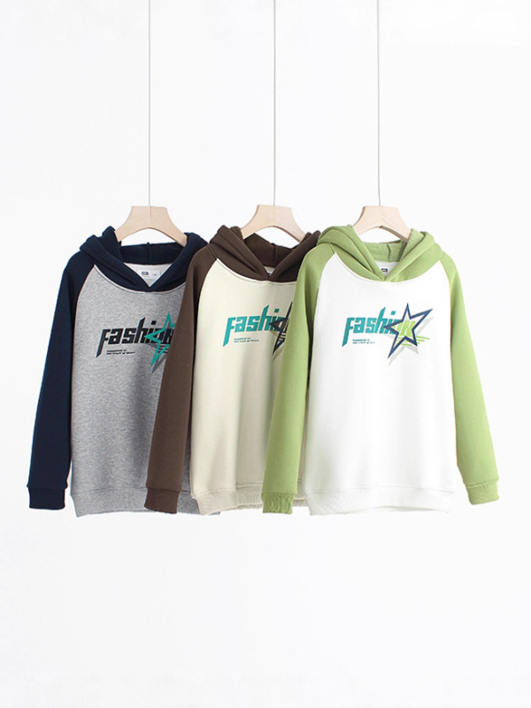 Koreai stílusú gyerek kapucnis pulóver Velvet Fleece anyaggal, hosszú ujjú, téli modell