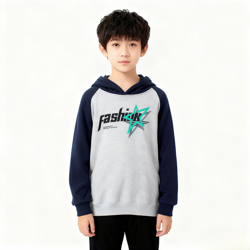 Koreai stílusú gyerek kapucnis pulóver Velvet Fleece anyaggal, hosszú ujjú, téli modell