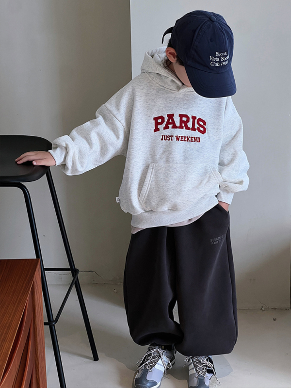 Lapse kapuutsiga džemper paksu fliis voodriga, 93% puuvill, Korea stiil, tähtedega muster, pullover