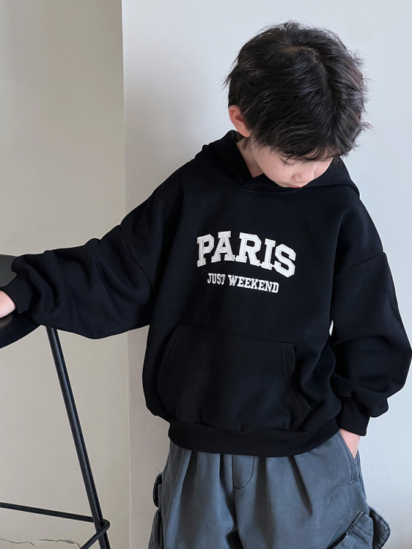 Lapse kapuutsiga džemper paksu fliis voodriga, 93% puuvill, Korea stiil, tähtedega muster, pullover