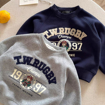 Lasten kapuutsiga huppar tikitud peaportree motiiviga, Korea versioon, paks puuvillane materjal, vanusevahemik 3–8 aastat