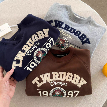 Lasten kapuutsiga huppar tikitud peaportree motiiviga, Korea versioon, paks puuvillane materjal, vanusevahemik 3–8 aastat