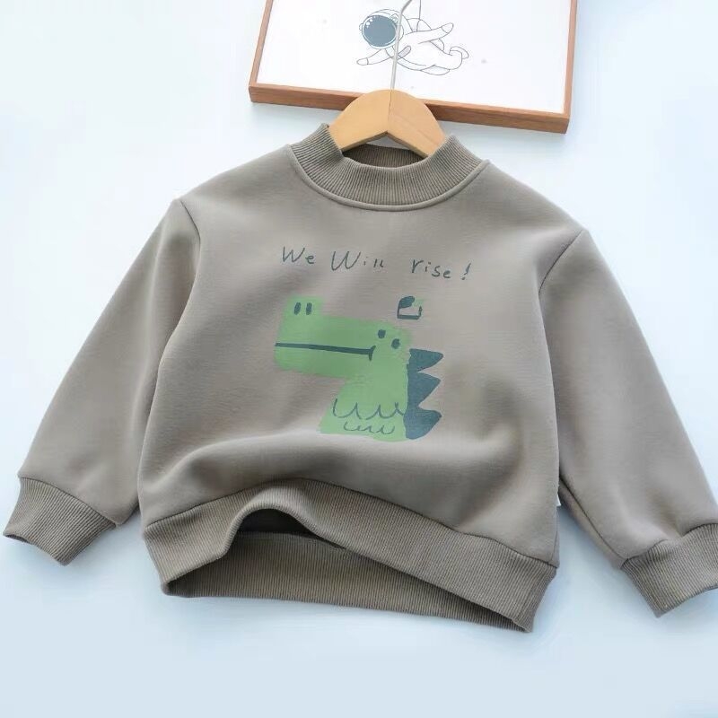 Dječja fleece mikina bez kapuljače, unisex, kratki rukavi, pulover, flis podstava, 55% pamuka, uzorak pismima
