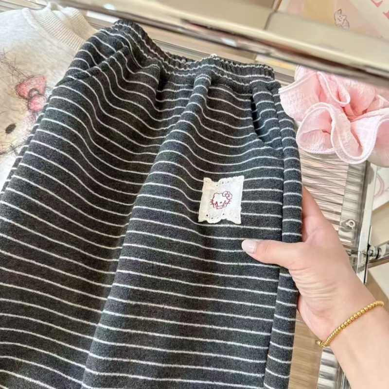 Set za djevojčice: sweatshirt i hlače, zima, 100% pamuk, dugi rukavi, jednopbojni s crtićem