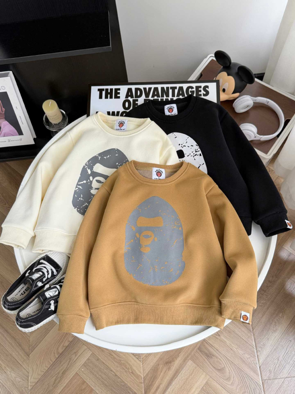 Dječja hoodie, Korejski stil, 100% pamuk, debeli materijal, okrugli izrez