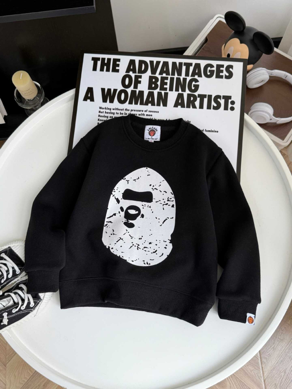 Dječja hoodie, Korejski stil, 100% pamuk, debeli materijal, okrugli izrez