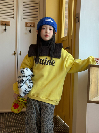 Hanorac de iarnă pentru fete, fără glugă, stil coreean, 100% bumbac, grosime mare, imprimeu cu desene animate