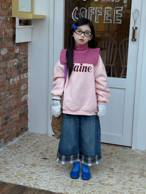 Hanorac de iarnă pentru fete, fără glugă, stil coreean, 100% bumbac, grosime mare, imprimeu cu desene animate