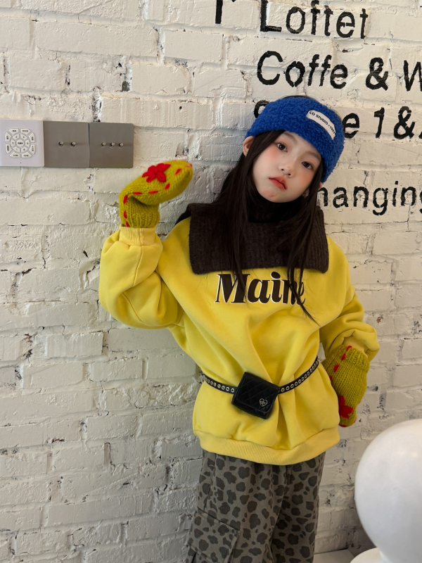 Hanorac de iarnă pentru fete, fără glugă, stil coreean, 100% bumbac, grosime mare, imprimeu cu desene animate