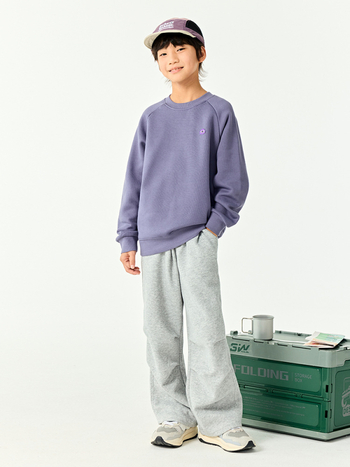 Dječji pulover s flisom, bez kapuljače, casual stil, mješavina pamuka i poliestera, dugi rukavi, unisex