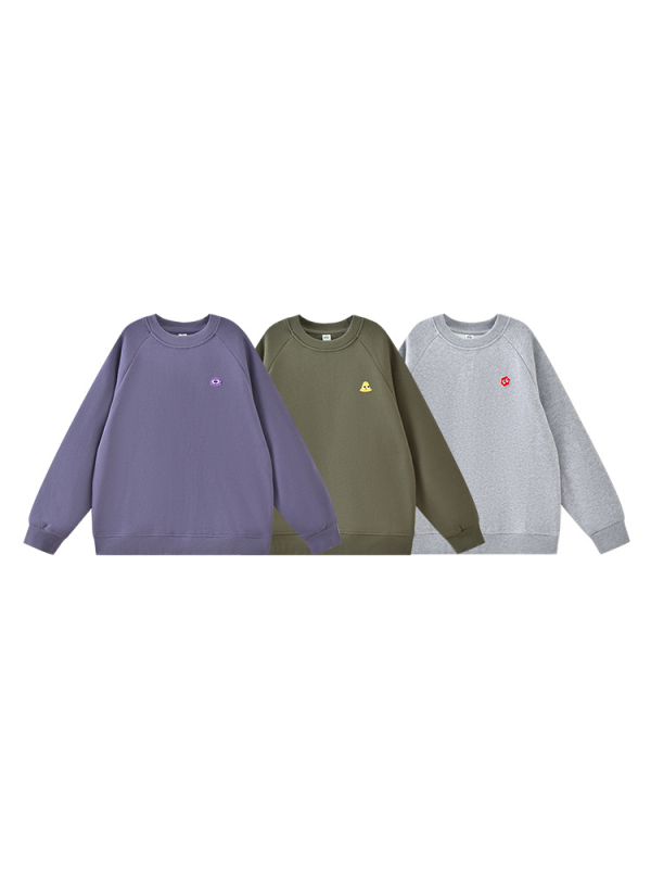 Dječji pulover s flisom, bez kapuljače, casual stil, mješavina pamuka i poliestera, dugi rukavi, unisex