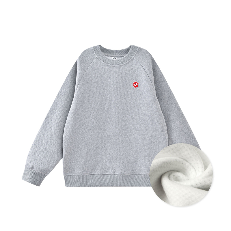 Dječji pulover s flisom, bez kapuljače, casual stil, mješavina pamuka i poliestera, dugi rukavi, unisex