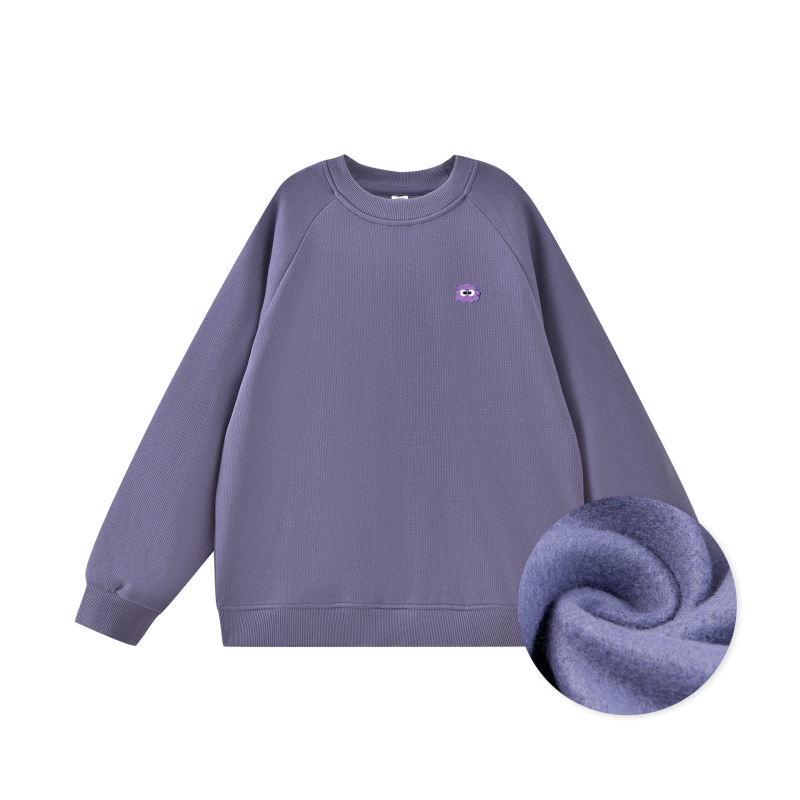 Dječji pulover s flisom, bez kapuljače, casual stil, mješavina pamuka i poliestera, dugi rukavi, unisex