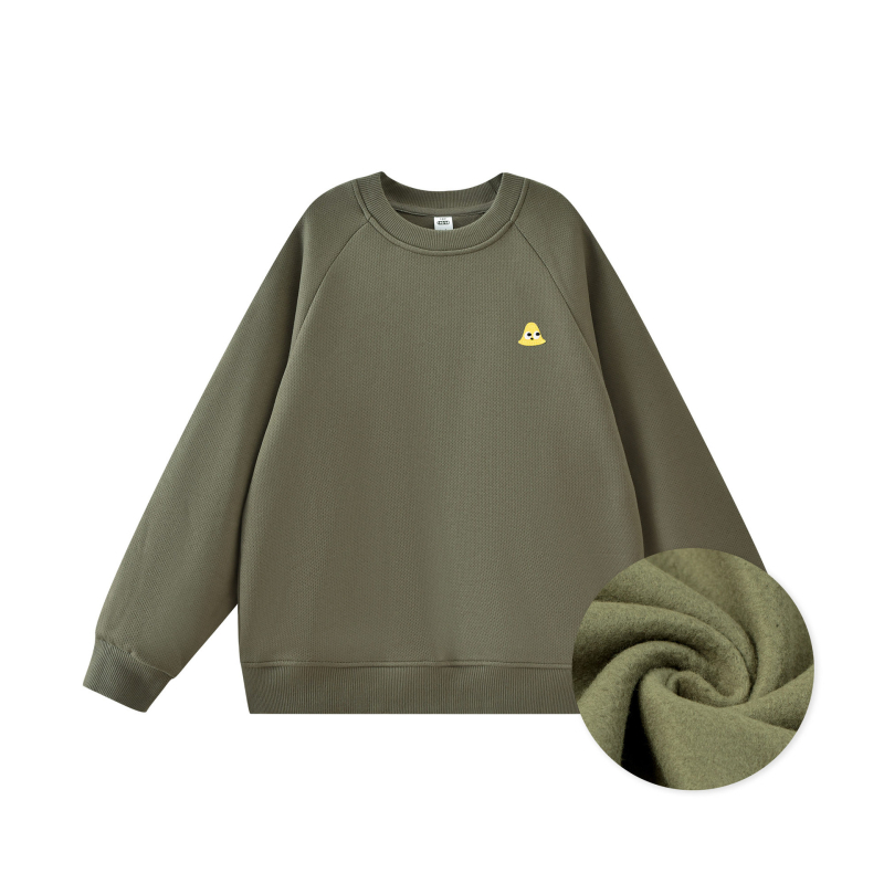 Dječji pulover s flisom, bez kapuljače, casual stil, mješavina pamuka i poliestera, dugi rukavi, unisex