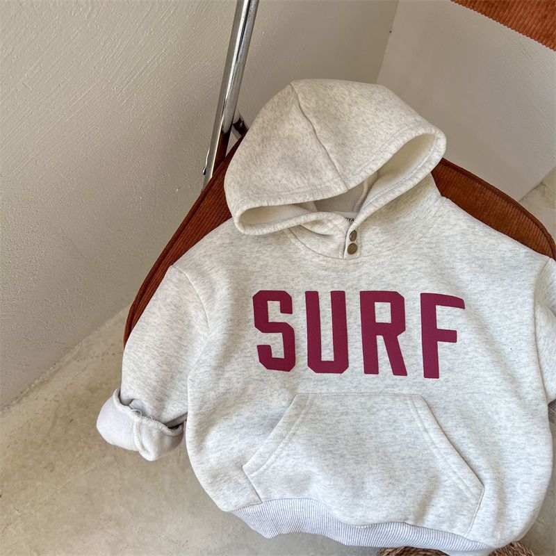 Dječji hoodie s kapuljačom, korejski stil, tisak s alfabetom, 50% pamuk, za djecu 3–8 godina