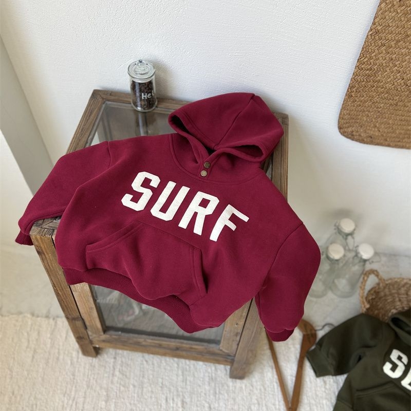 Dječji hoodie s kapuljačom, korejski stil, tisak s alfabetom, 50% pamuk, za djecu 3–8 godina