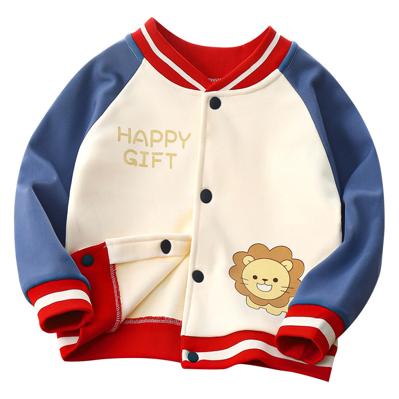 Geacă pentru copii cu căptușeală de fleece, unisex, iarnă, guler V, mâneci lungi, lungime scurtă, închidere cu nasturi, material exterior poliester