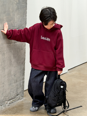 Dječji hoodie s kapuljom, korejskog stila, debeli materijal, mješavina poliester/pamuk/spandeks, pulover