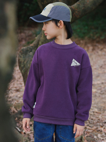Dječji fleece hoodie bez kapuljače, okrugli izrez, pulover, 65% pamuk, poliester podstava