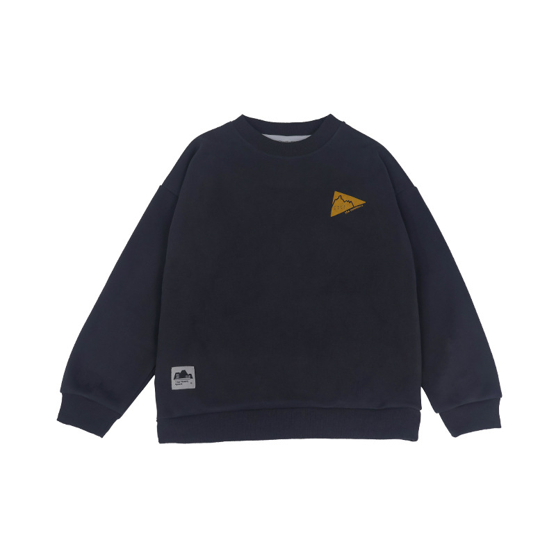 Dječji fleece hoodie bez kapuljače, okrugli izrez, pulover, 65% pamuk, poliester podstava