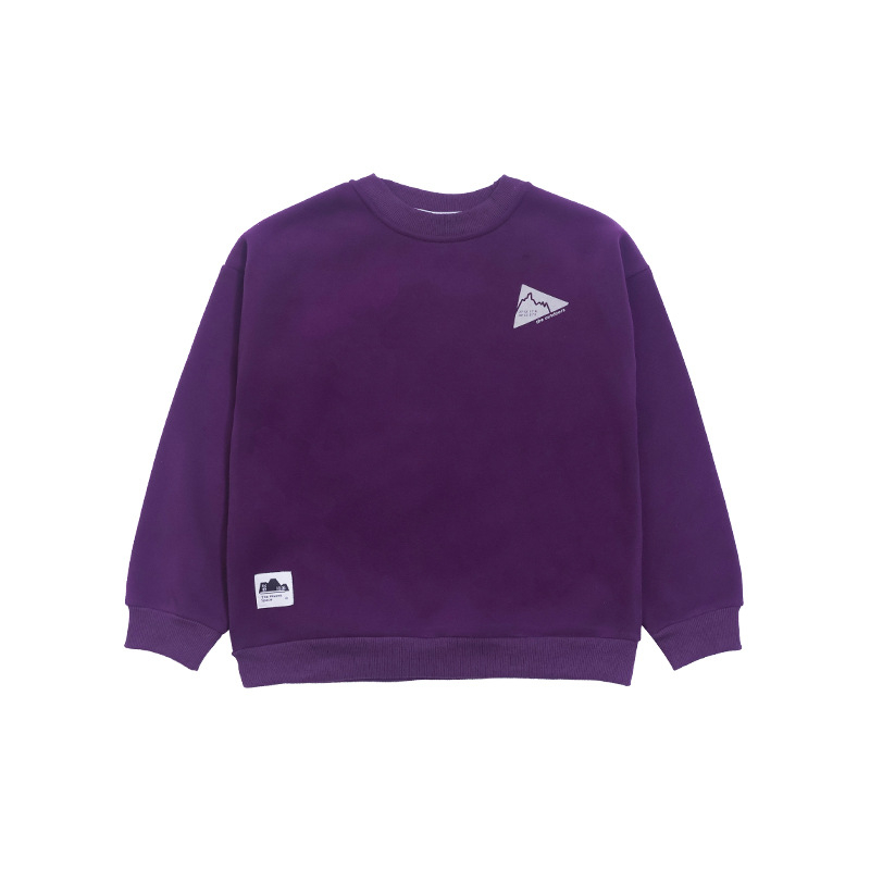 Dječji fleece hoodie bez kapuljače, okrugli izrez, pulover, 65% pamuk, poliester podstava