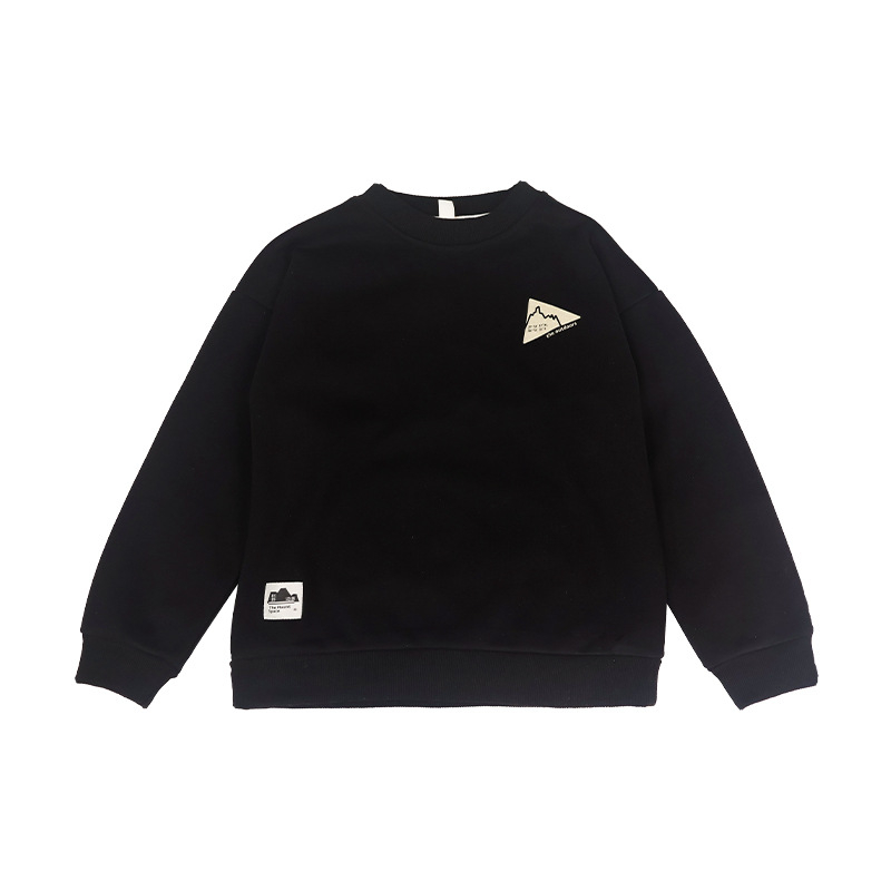 Dječji fleece hoodie bez kapuljače, okrugli izrez, pulover, 65% pamuk, poliester podstava
