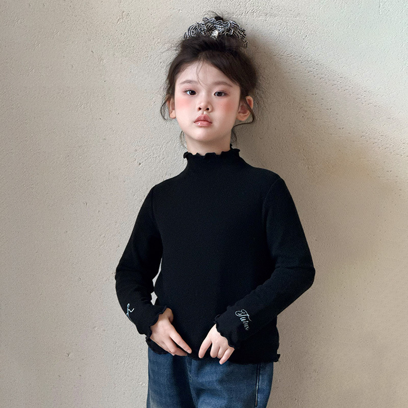 Dječja majica za djevojčice, korejski stil, visoki ovratnik, viskozni materijal