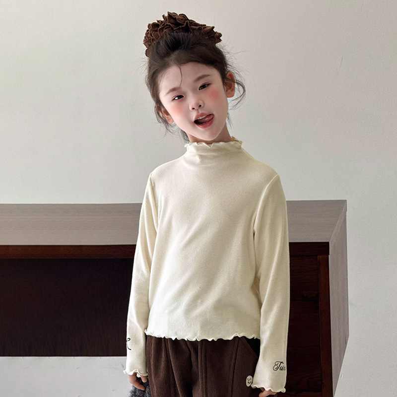 Dječja majica za djevojčice, korejski stil, visoki ovratnik, viskozni materijal