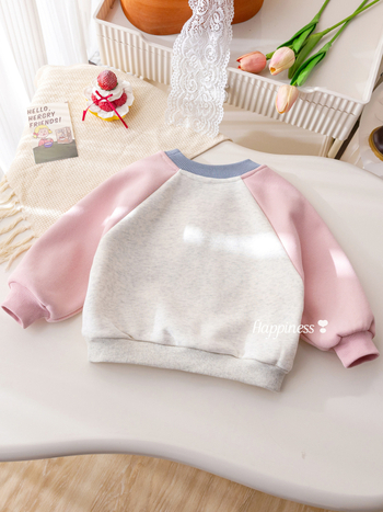 Pulover de iarnă din bumbac pentru fetițe, mâneci lungi, imprimeu cartoon