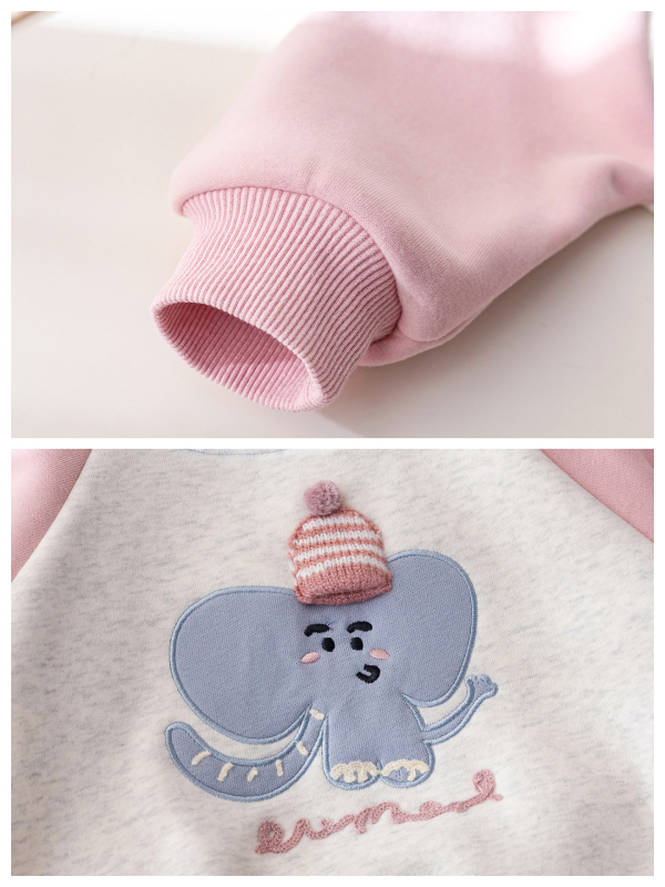 Pulover de iarnă din bumbac pentru fetițe, mâneci lungi, imprimeu cartoon