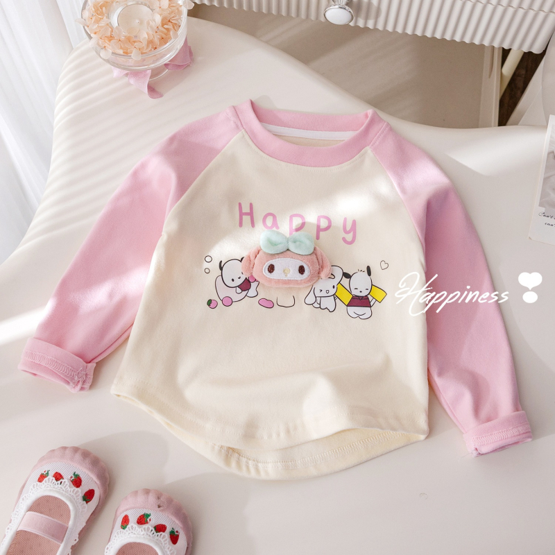 Pulover de iarnă din bumbac pentru fetițe, mâneci lungi, imprimeu cartoon