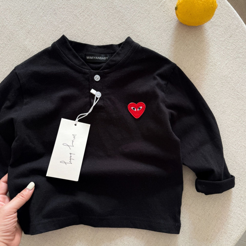 Tricou pentru copii cu mânecă lungă, din bumbac, model dungat și desen animat, guler rotund, stil coreean, evacuare umezeală