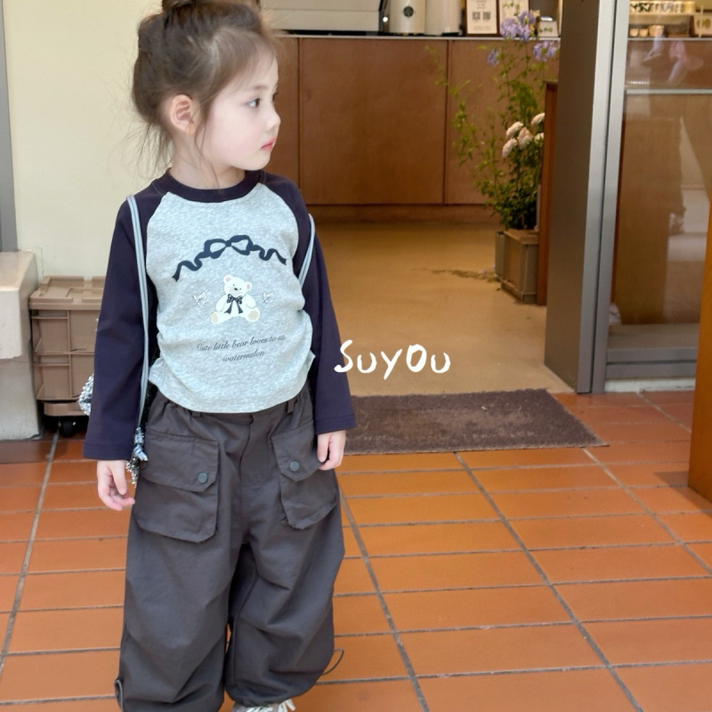Set pentru copii din două piese din bumbac: tricou cu mânecă lungă și pantaloni, imprimeu cu desene animate, material din bumbac moale, stil coreean, pentru copii 3–8 ani