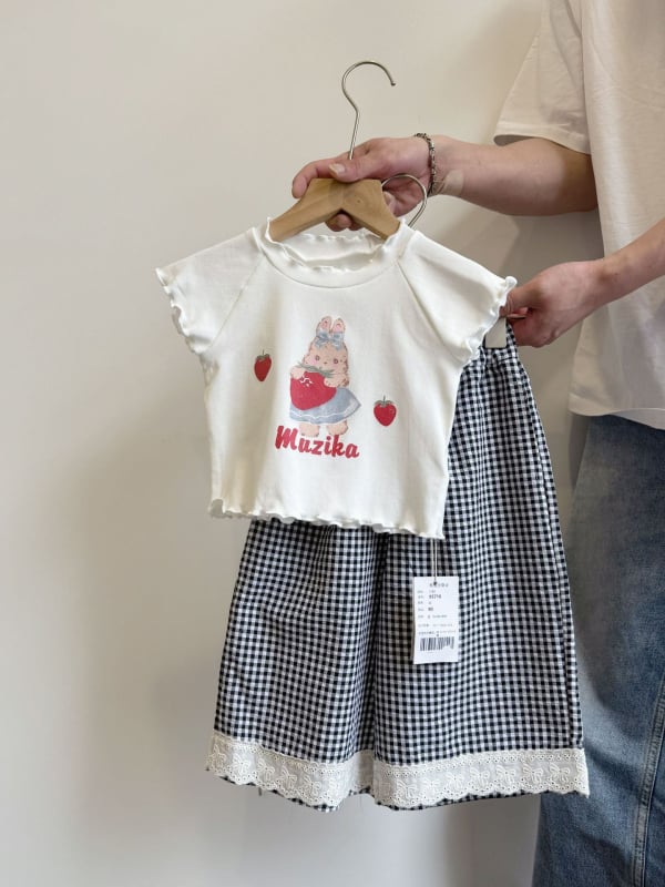 Dječje korejskog stila kratkih rukava majica za djevojčice, 95% pamuk, okrugli izrez, ljeto 2025, uzrast 3–8 godina (95% pamuk, okrugli izrez, kratki rukavi, ljeto 2025, uzrast 3–8 godina)