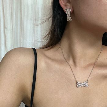 Geometrijski naušnice od umjetnog kristala, Seiko premaz, za žene